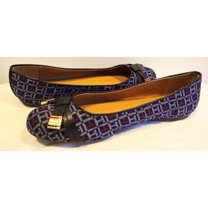 Tommy Hilfiger Ballet Flats Logo Weave Blue Red 8
